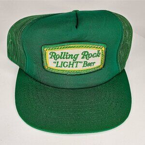 Vintage Rolling Rock Light Green Snapback Trucker Hat